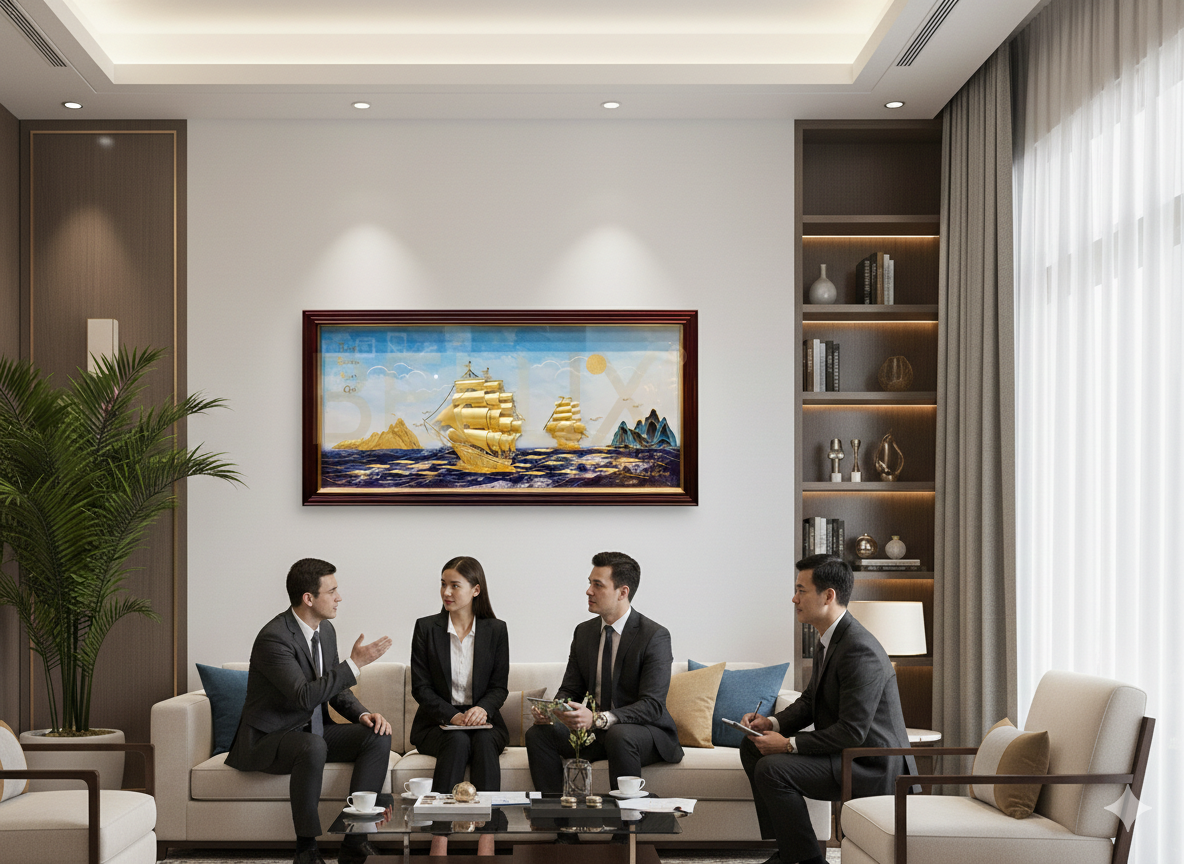 tranh-thuan-buom-xuoi-gio-dat-vang-phong-khach